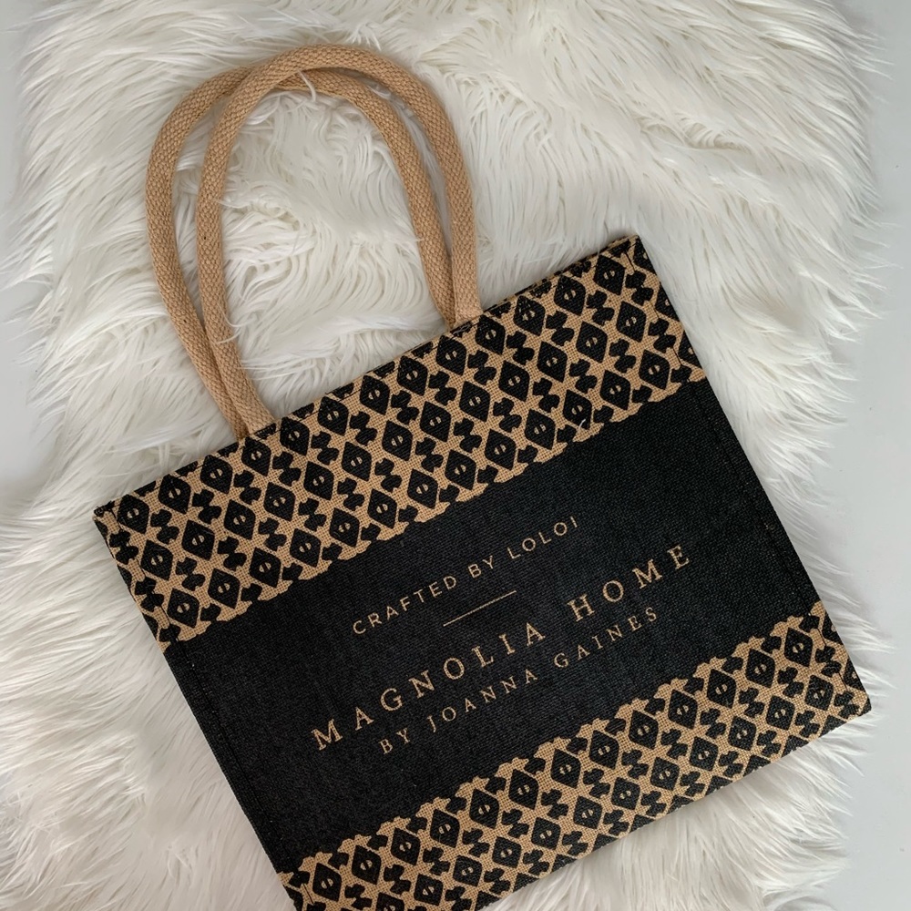 Magnolia Home Burlap Tote